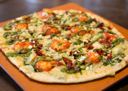 Sissy Shrimp Pesto HBC Pizza